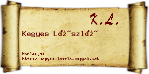 Kegyes László névjegykártya